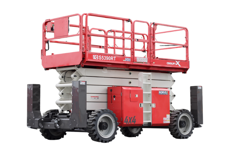 Rough terrain scissor lifts