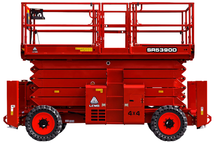 Rough terrain scissor lifts